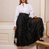 Astrid Skirt Black Applique (PRE-ORDER. DEL: WEEK 41)