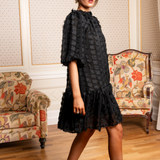 Laura Dress Black Applique (PRE-ORDER. DEL: WEEK 41)
