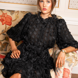 Laura Dress Black Applique (PRE-ORDER. DEL: WEEK 41)