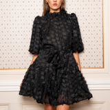 Laura Dress Black Applique (PRE-ORDER. DEL: WEEK 41)