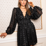 Amelie Dress Black Applique (PRE-ORDER. DEL: WEEK 41)
