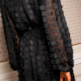 Amelie Dress Black Applique (PRE-ORDER. DEL: WEEK 41)