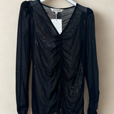 Marion Blouse Night Black Mesh