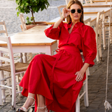 Astrid Skirt City Red Poplin