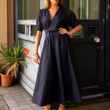 Maria Dress Marine Poplin