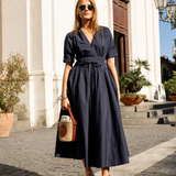 Maria Dress Marine Poplin