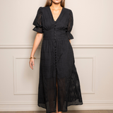 Andrea Dress Broderie Black (PRE-ORDER. LEV: UKE 20)