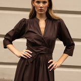 Maria Dress Chocolate Poplin