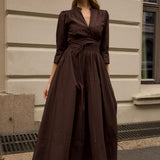 Maria Dress Chocolate Poplin