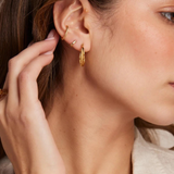 Orelia Interlocking Textured Hoop Earrings