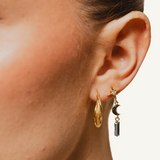 Orelia Interlocking Textured Hoop Earrings
