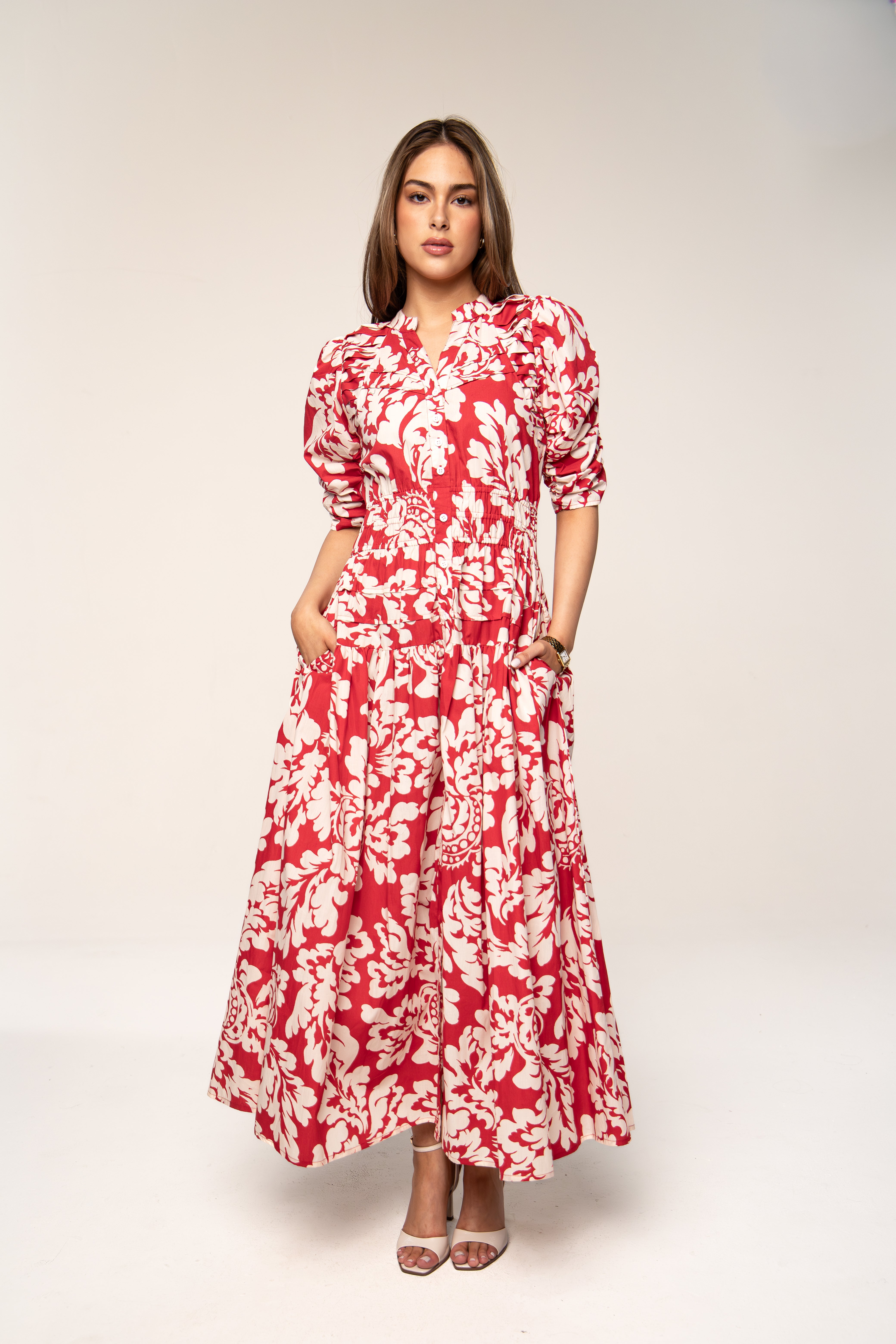 Fabienne Dress Rosso Fiore – MISSMAYA NORWAY